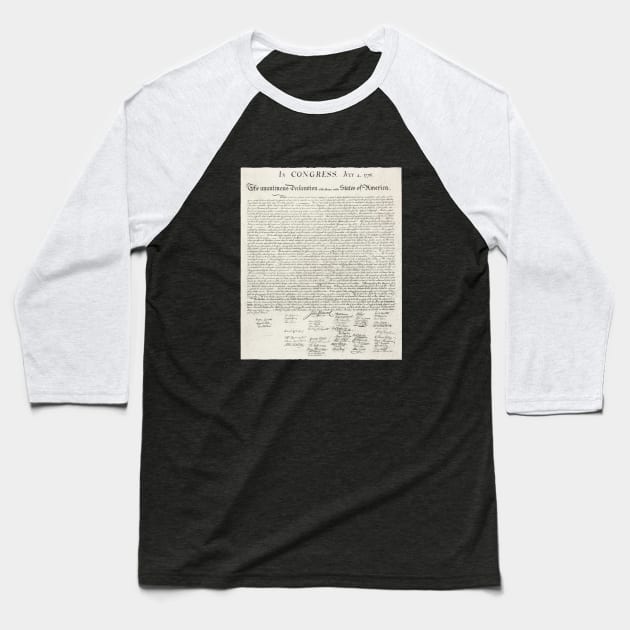 Declaration of Independence Baseball T-Shirt by GloopTrekker